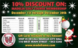 Madelia Golf December Discount