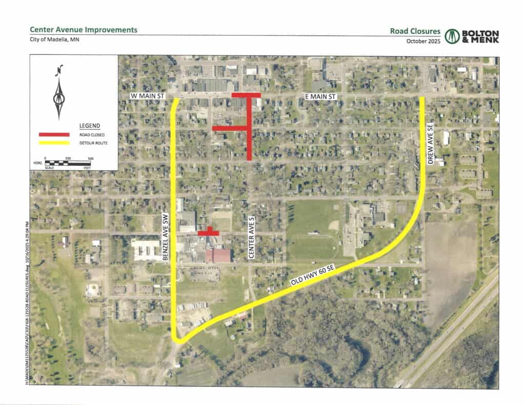 Center Avenue Road Closure 10-17-2025